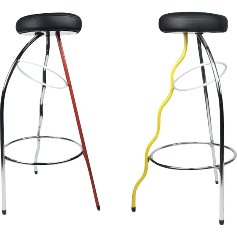 Pair of Vintage Duplex Stool by Javier Mariscal Bd Barcelona 1981