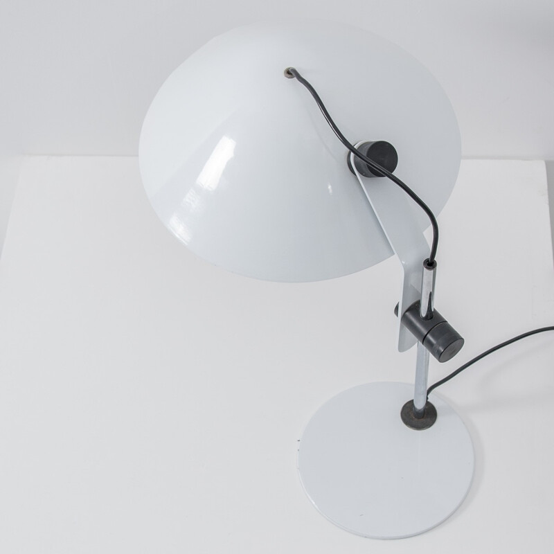 White Martinelli Luce metal lamp, Elio MARTINELLI - 1970s