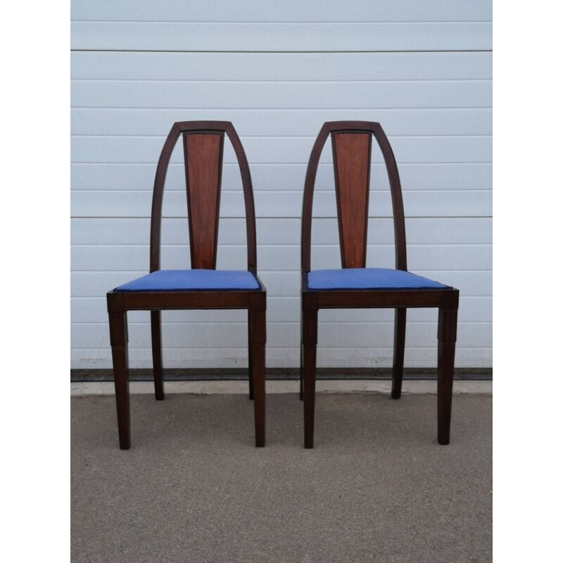 Pair of vintage Maurice Dufrene chairs in rosewood from rio 1955