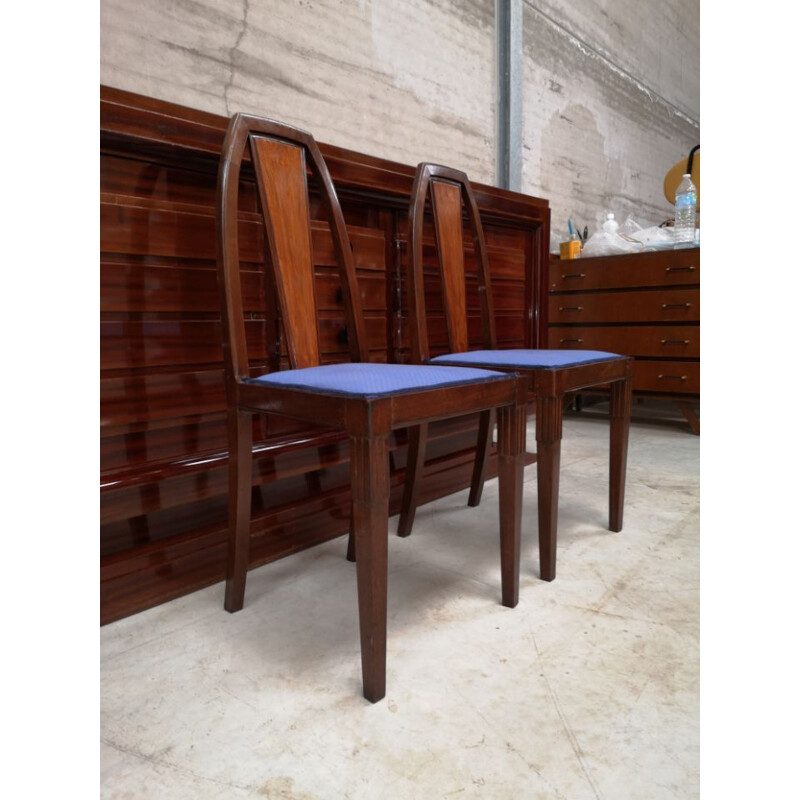 Pair of vintage Maurice Dufrene chairs in rosewood from rio 1955