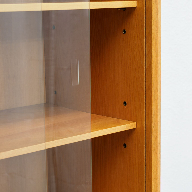 Vitrine vintage en bois de frêne 1950