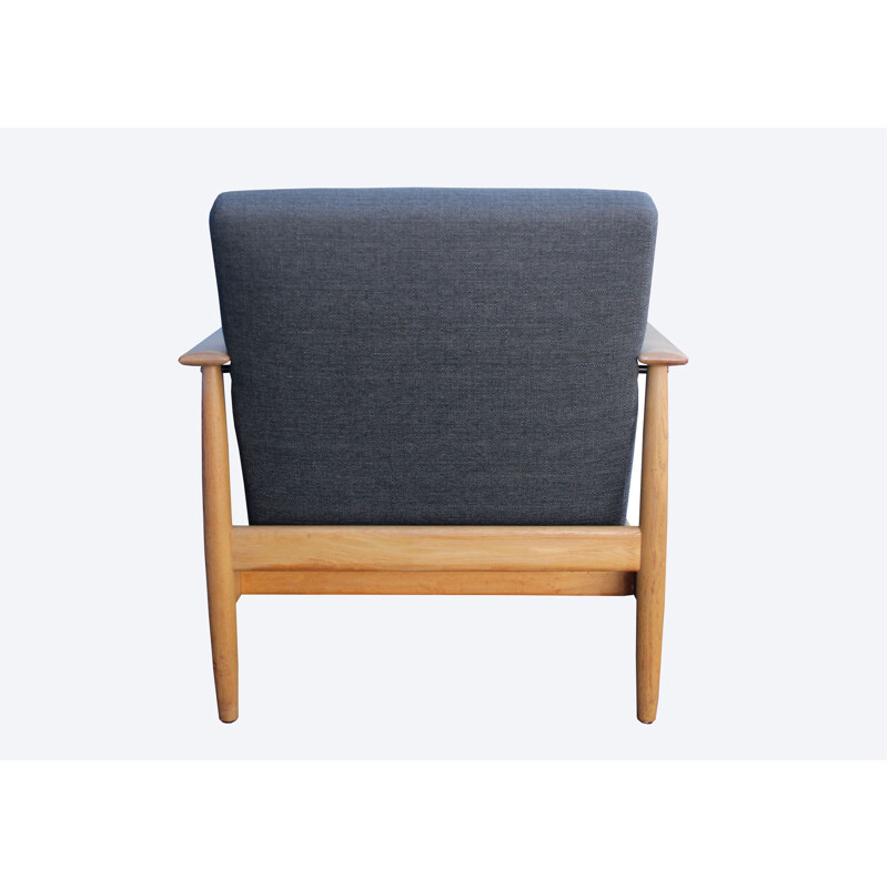 Vintage Wilhelm Knol eiken fauteuil 1960