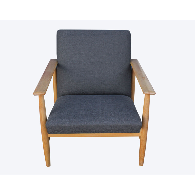 Vintage Wilhelm Knol eiken fauteuil 1960