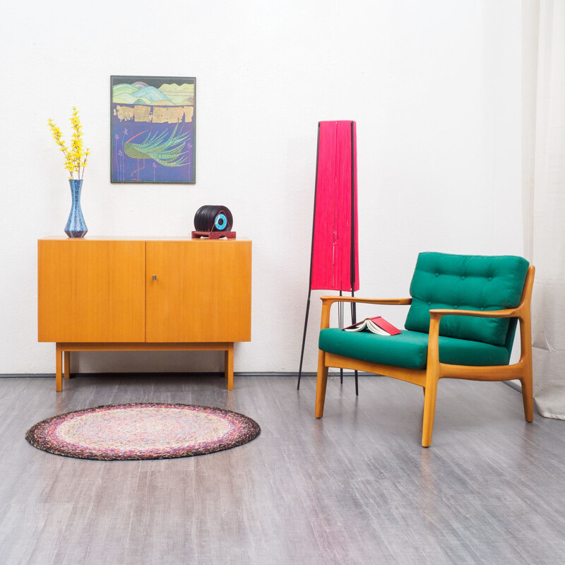 Small Vintage Minimalist sideboard in ashwood 1960s