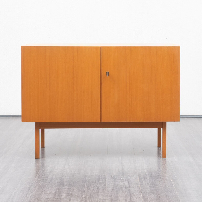 Small Vintage Minimalist sideboard in ashwood 1960s