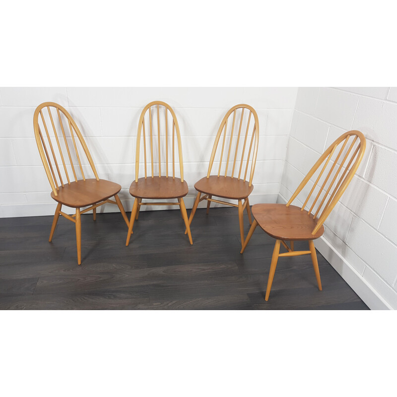 Set of 4 vintage Ercol  Quaker Chairs 1960s