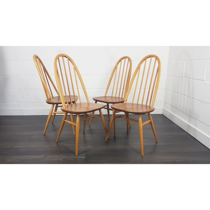 Set of 4 vintage Ercol  Quaker Chairs 1960s