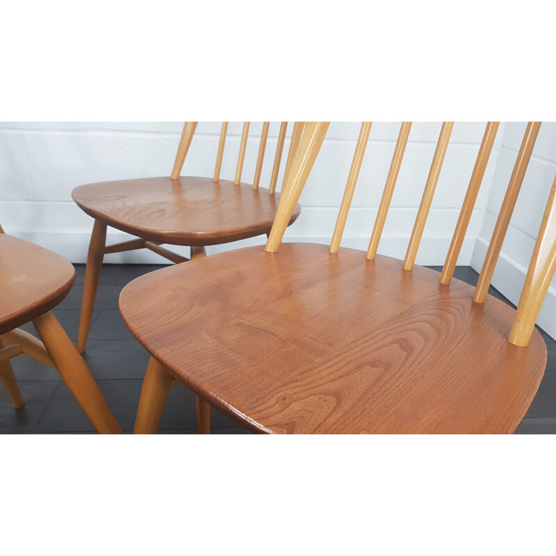 Set of 4 vintage Ercol  Quaker Chairs 1960s