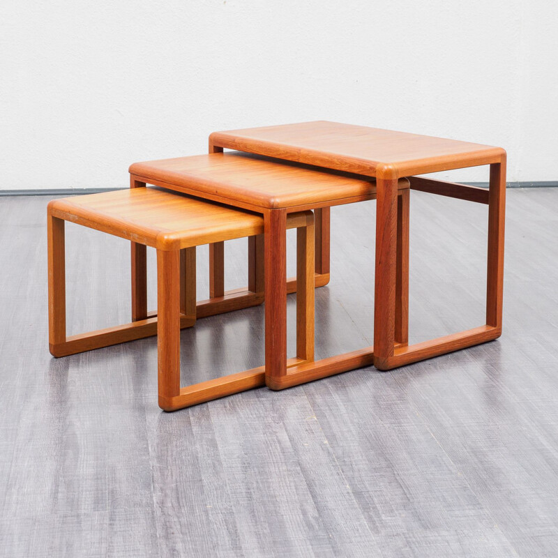 set of 3 Midcentury Danish teak nesting tables 1970s