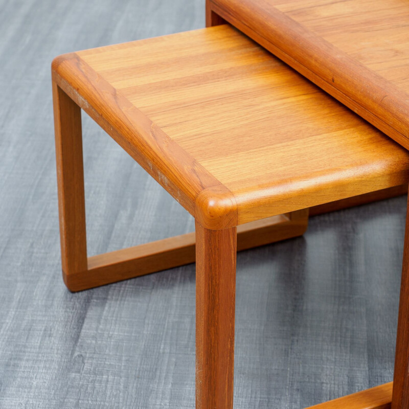 set of 3 Midcentury Danish teak nesting tables 1970s