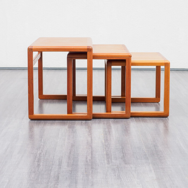 set of 3 Midcentury Danish teak nesting tables 1970s