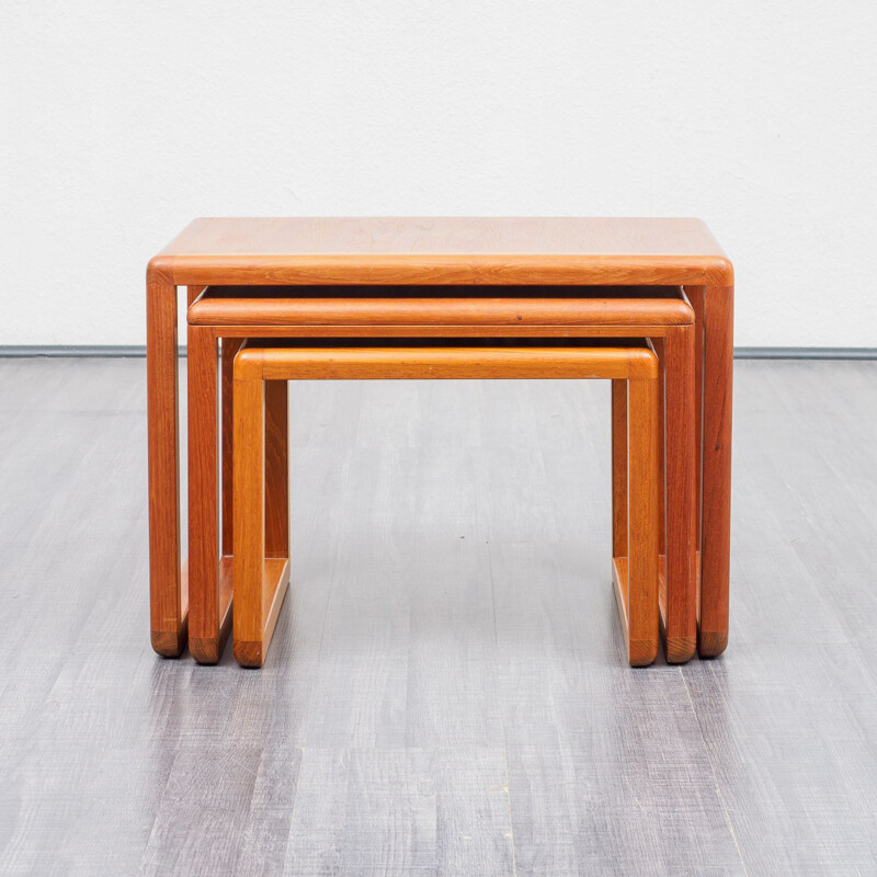 set of 3 Midcentury Danish teak nesting tables 1970s