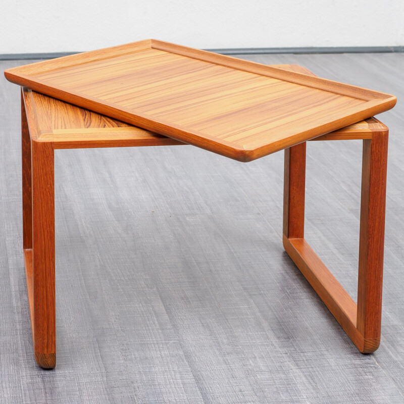 set of 3 Midcentury Danish teak nesting tables 1970s