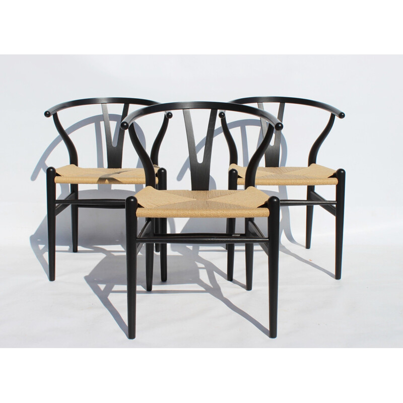 Set of 3 vintage CH24 chairs by Hans J. Wegner 1980s