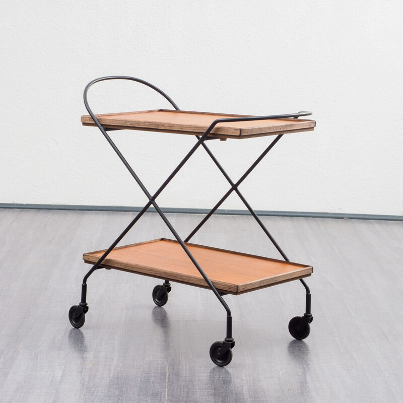 Vintage trolley, metal and teak 1960s