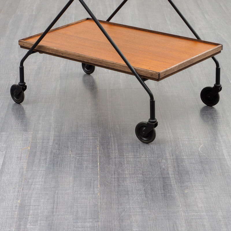 Vintage trolley, metal and teak 1960s