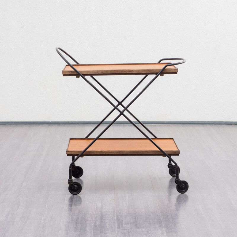 Vintage trolley, metal and teak 1960s