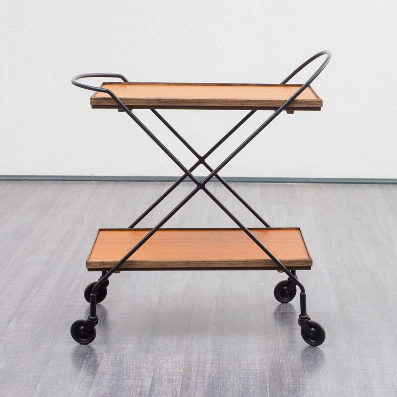 Vintage trolley, metal and teak 1960s