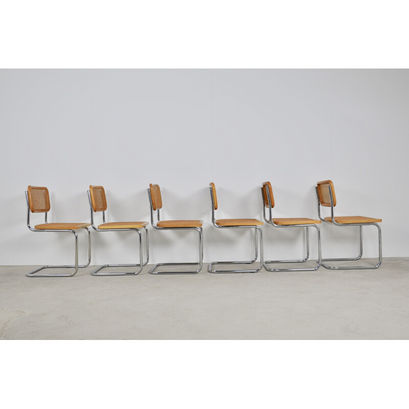 Set of 6 Vintage chairs dinning by Marcel Breuer 1980