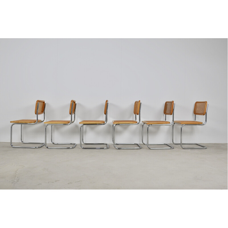 Set of 6 Vintage chairs dinning by Marcel Breuer 1980