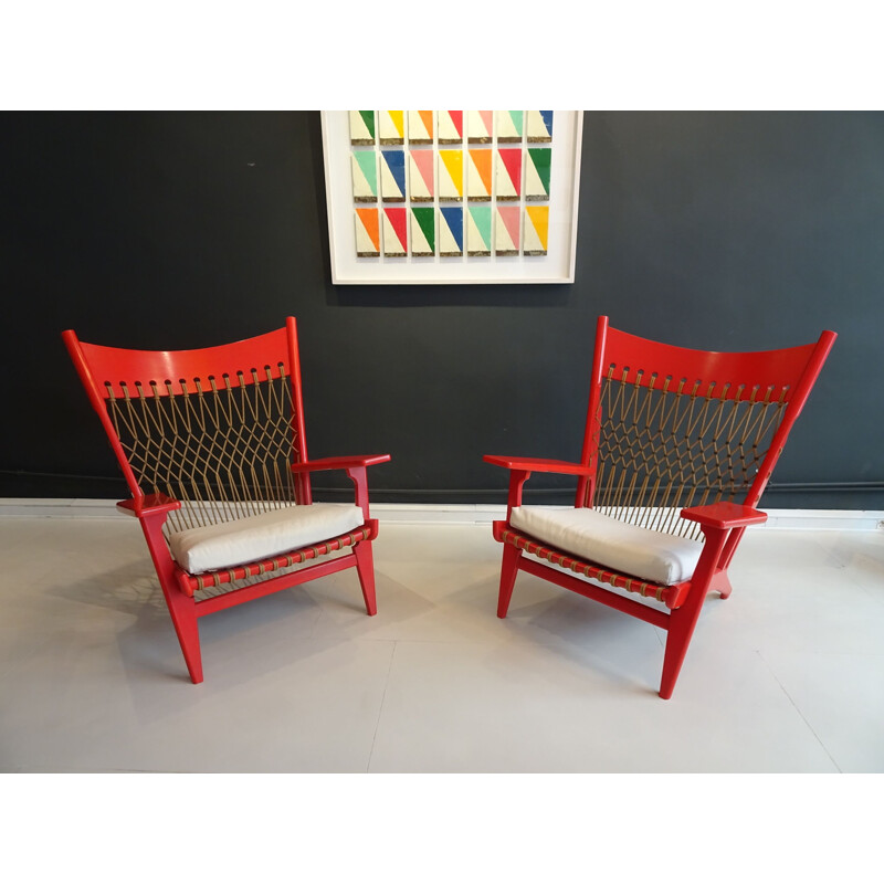 Pair of vintage armchairs by Hans Wegner 1960s