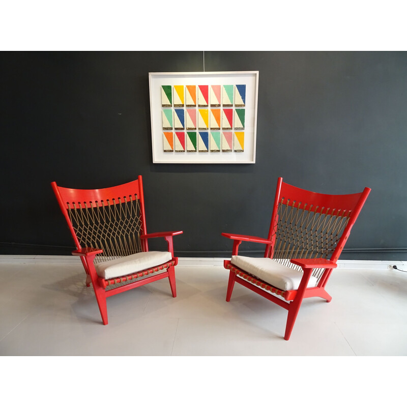 Pair of vintage armchairs by Hans Wegner 1960s