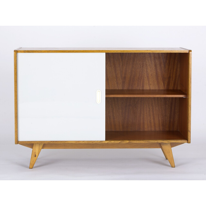 Oak sideboard with white doors, Jiri JIROUTEK - 1960s