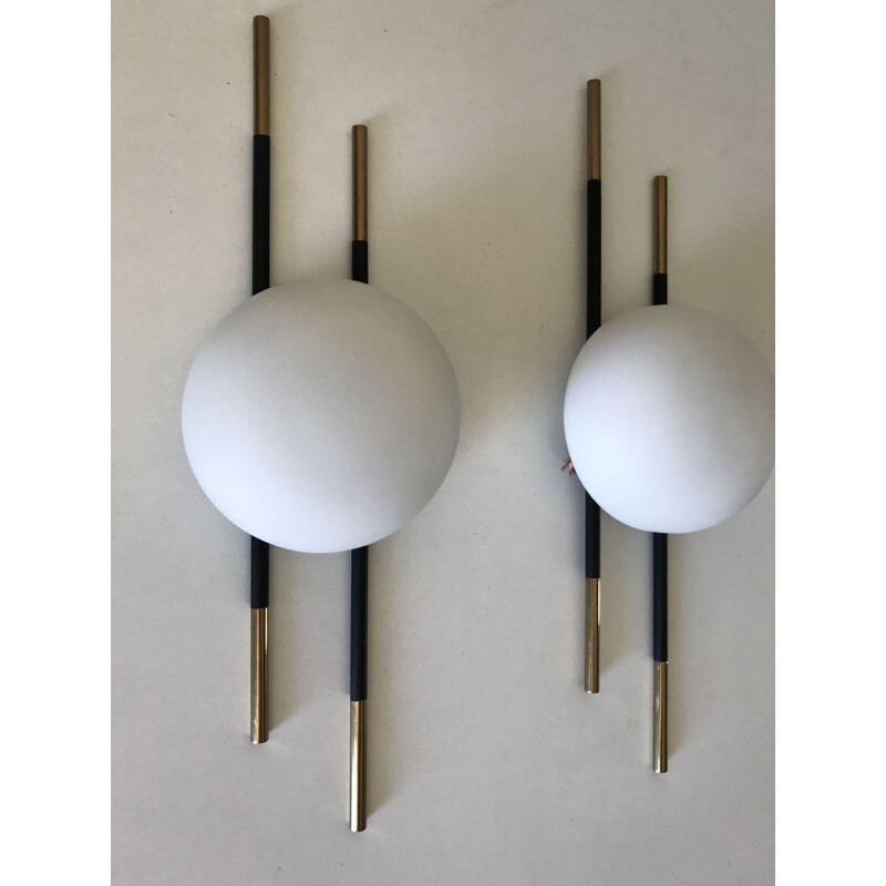 Pair of vintage sconces lunel 1960s