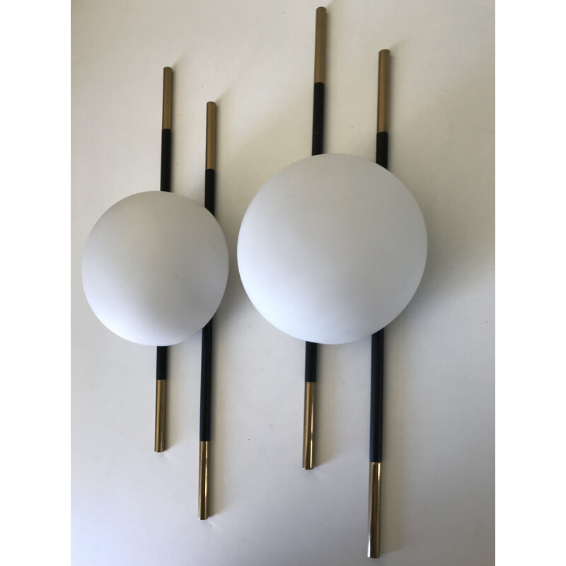 Pair of vintage sconces lunel 1960s