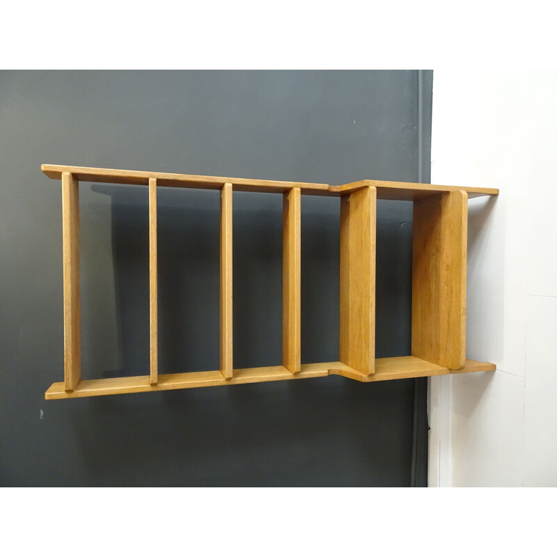 Vintage Guillerme & Chambron oak bookcase 1960s