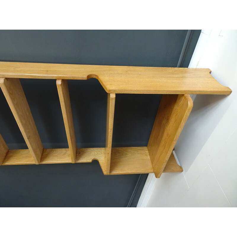 Vintage Guillerme & Chambron oak bookcase 1960s