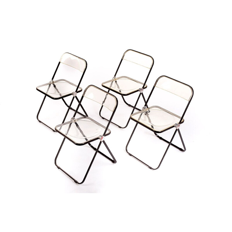 Set of 4 Vintage foldable Plia chairs by Giancarlo Piretti 1967s