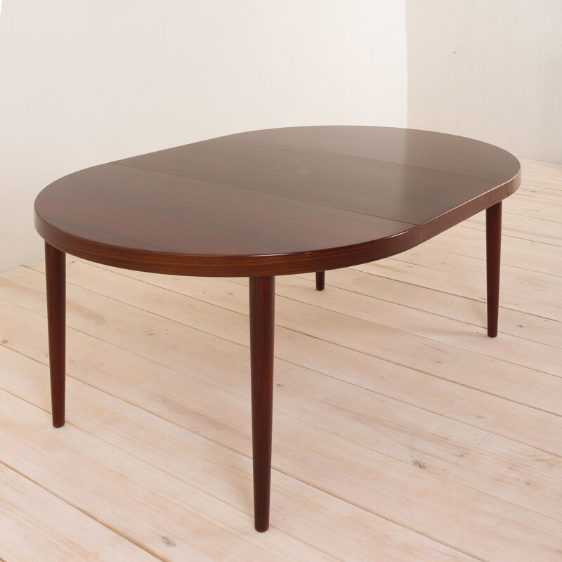 Vintage Round rosewood extension table Kai Kristiansen Denmark 1960s