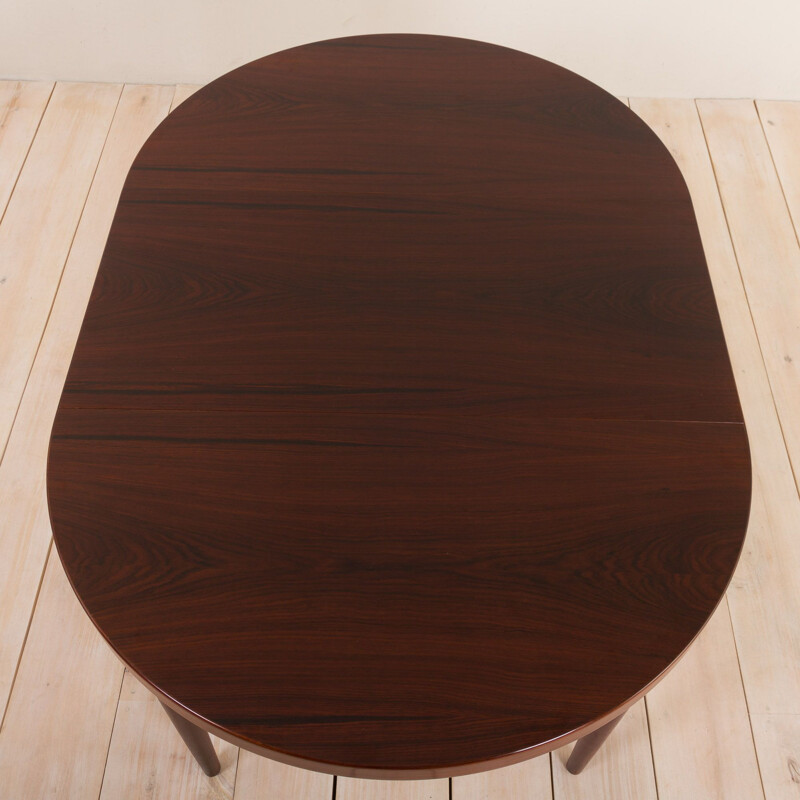 Vintage Round rosewood extension table Kai Kristiansen Denmark 1960s