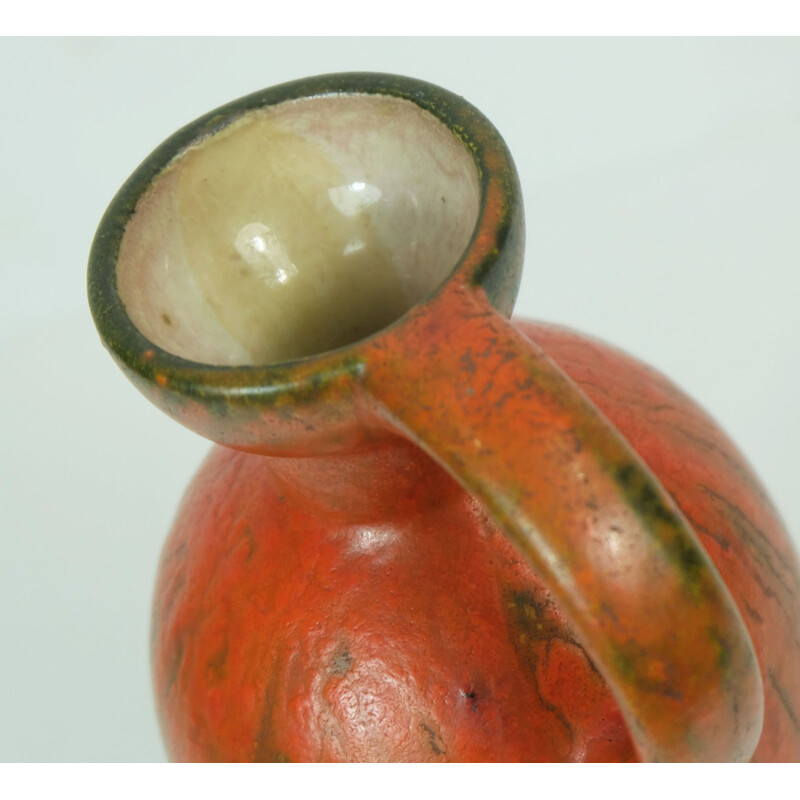 Ruscha vase in orange ceramic - 1960s