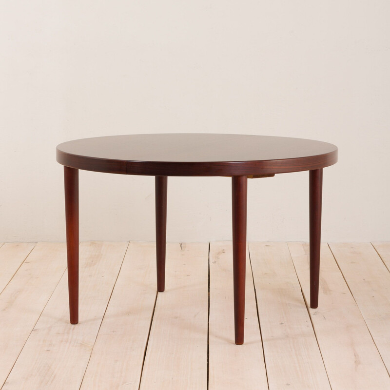 Vintage Round rosewood extension table Kai Kristiansen Denmark 1960s