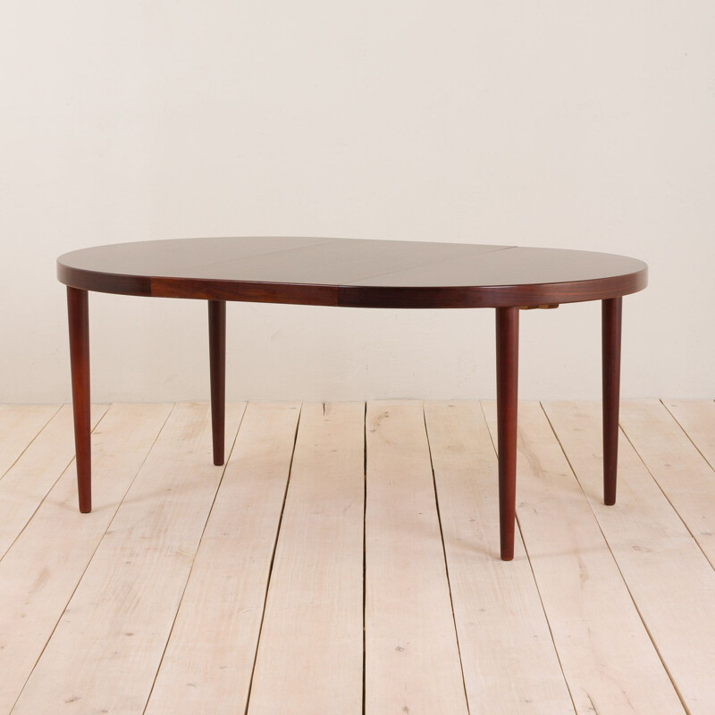 Vintage Round rosewood extension table Kai Kristiansen Denmark 1960s