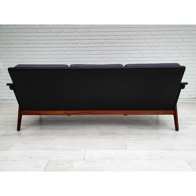 Vintage Danish sofa KVADRAT wool teak wood 1970