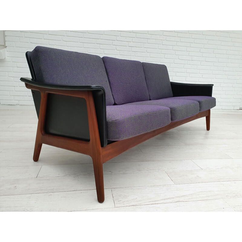 Vintage Danish sofa KVADRAT wool teak wood 1970