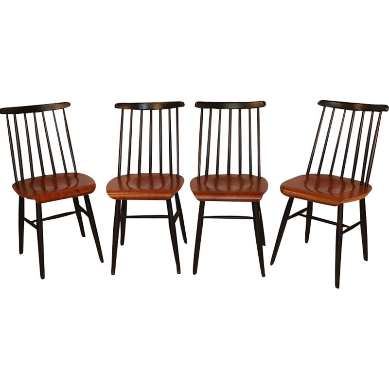 Set of 4 vintage Fanett chairs by Ilmari Tapiovaara 1960