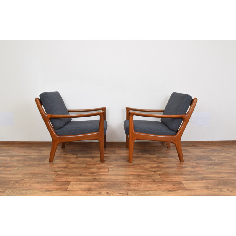 Set of 2 Mid-Century Danish Teak Lounge Chairs by Juul Kristensen 1960