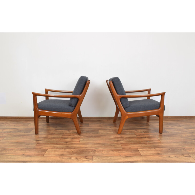 Set of 2 Mid-Century Danish Teak Lounge Chairs by Juul Kristensen 1960