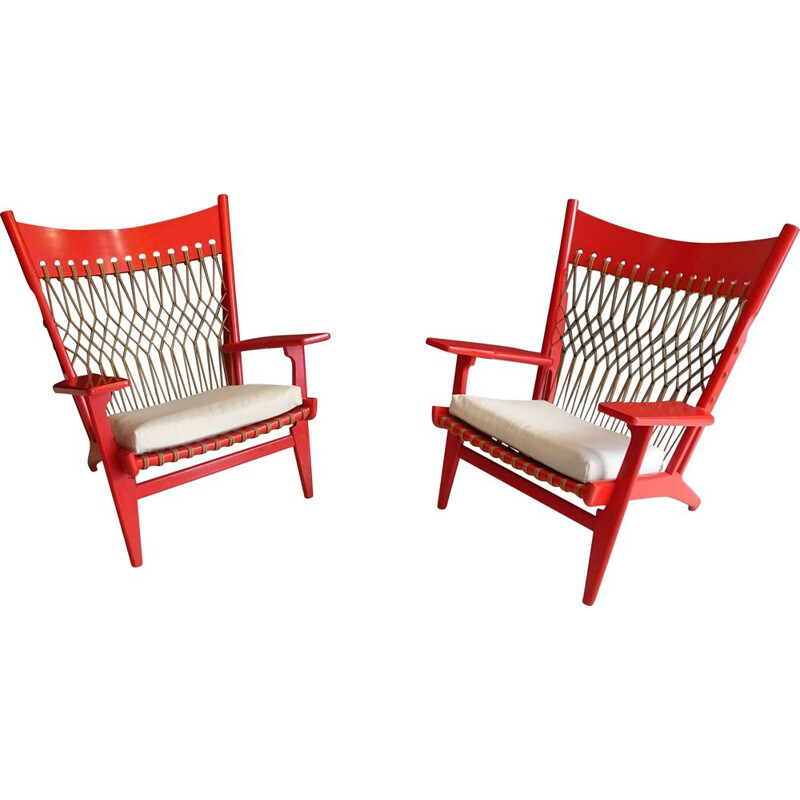 Pair of vintage armchairs by Hans Wegner 1960s