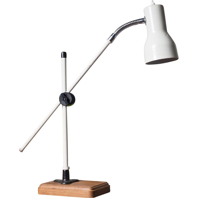 Vintage desk Lamp Wooden Base