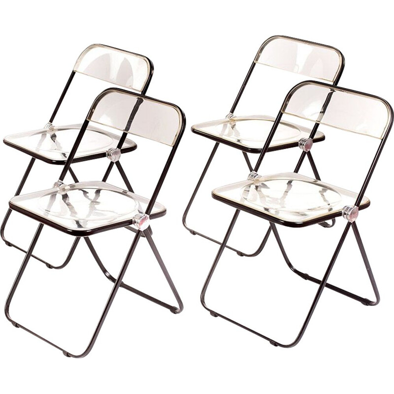 Set of 4 Vintage foldable Plia chairs by Giancarlo Piretti 1967s