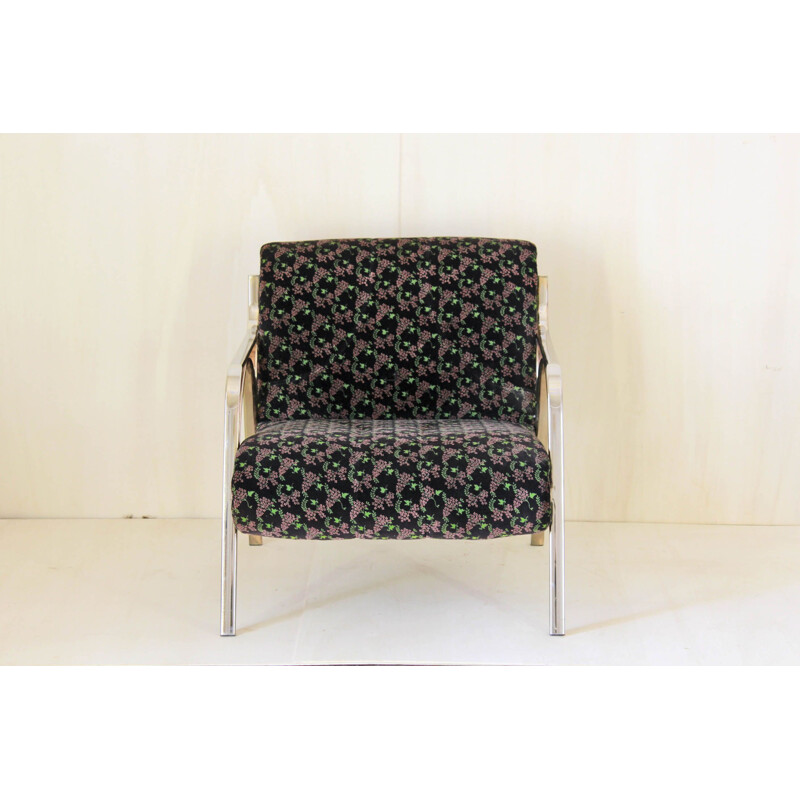 Vintage Italiaanse fluwelen fauteuil 1980