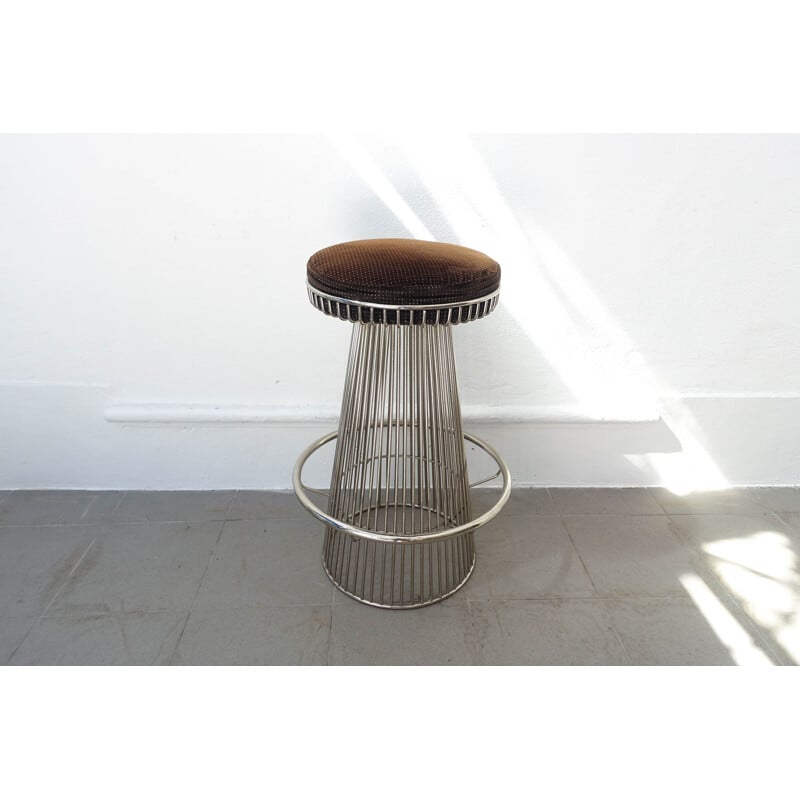 Vintage Warren Platner Style wire-frame Bar Stool 1960s