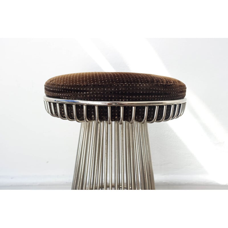 Tabouret de bar vintage Warren Platner à armature métallique 1960