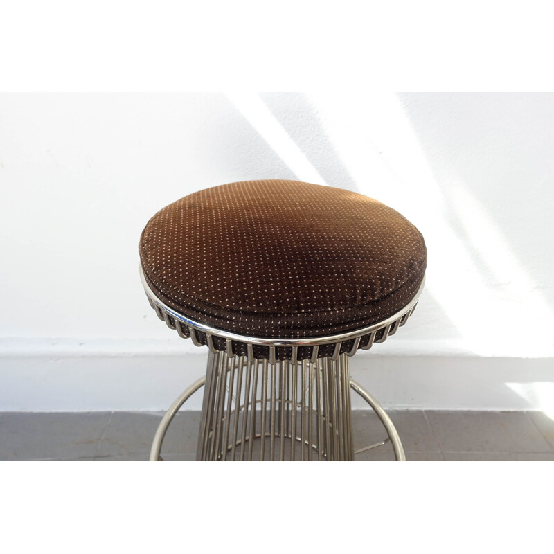 Tabouret de bar vintage Warren Platner à armature métallique 1960