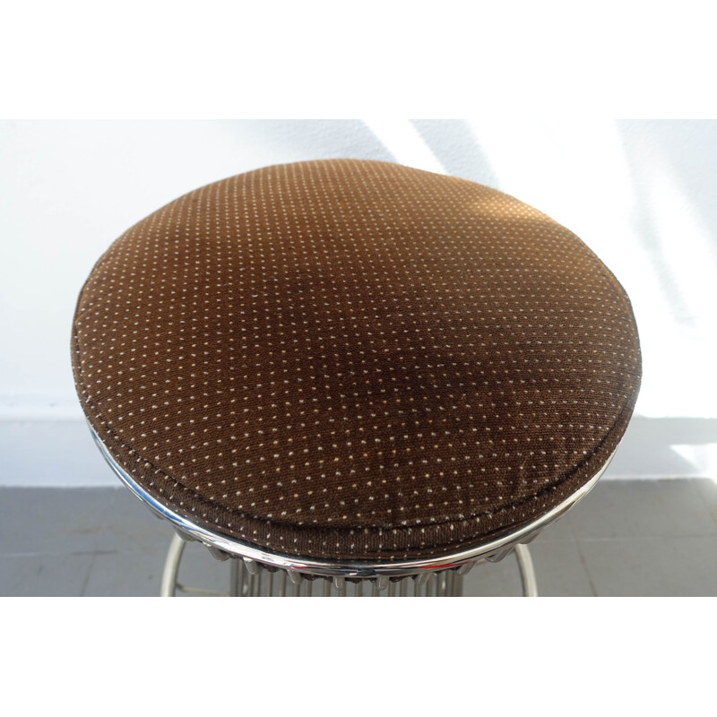 Vintage Warren Platner Style wire-frame Bar Stool 1960s